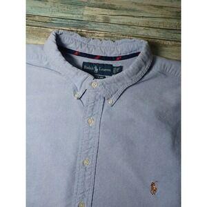 Ralph Lauren Shirt Mens 3XB Blue Long Sleeve Classic Fit Cotton Oxford Button Up